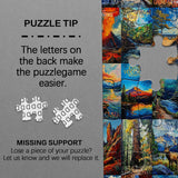 National Parks Puzzle Art Puzzles for Adults 1000 Pieces, Painting Jigsaw Puzzles Van Gogh National Park Puzzles, Volcano Yellowstone Travel Puzzles for Adults Scenery Puzzle BBOLDIN