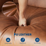 GarveeHome Power Recliner Chair, 270° Swivel Rocking Glider with USB Charging Port, PU Leather Upholstered Fabric, Ergonomic Modern Nursery Chair for Living Room, Bedroom, Nursery (Camel) GarveeHome