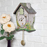 Mark Feldstein Garden Cottage Singing Cardinal Tabletop Wall Sound Cuckoo Clock 14x10 Mark Feldstein & Associates