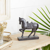 Deco 79 Polystone Horse Decorative Sculpture Home Decor Statue, Accent Figurine 9" x 3" x 9", Brown Deco 79