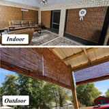 Natural Bamboo Roller Shades for Indoor/Outdoor Sunshade and Privacy - Customisable Widths Available WZLSQLTY