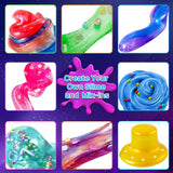 YOPINSAND Galaxy Slime Kit for Girls, DIY Slime Making Kit, Glimmer Crunchy, Butter, Foam, Glow in The Dark Slime with Add-ins, Foam Balls, Charms, Glitters, Party Favors Gift Toys for Kids 6-12 YOPINSAND