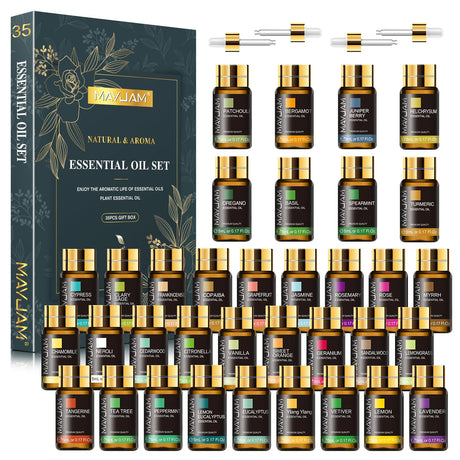 MAYJAM Essential Oil Set, 35PCS Premium Essential Oils Kit, 5ML Essential Oils Fragrance Oil Scent for DIY Candle and Soap Making MAYJAM