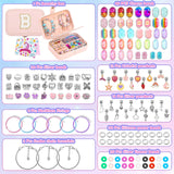 Girls Charm Bracelet Making Kit with Jewelry Box for Kids Charm Beads for Jewelry Making DIY Bracelet Craft Kit for Girls Age 8-12 Birthday Gifts Valentine Christmas Billbotk
