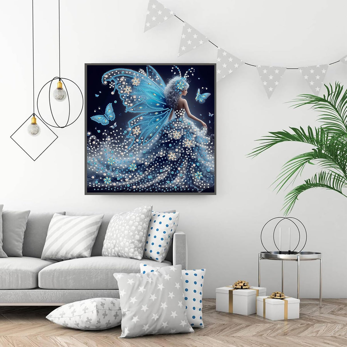 GXGLLPZBY Diamond Painting Kits for Beginners,Butterfly Fairy Diamond Arts Kits for Adults,5D DIY Special Shaped Gem Art Kit,Crystal Paint by Diamond for Home Wall Decor 11.8x11.8inch GXGLLPZBY