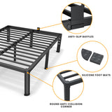 Superay 20 Inch Queen Size Metal Platform Bed Frame with Round Corners, Storage Space Under High Bed Frame-Heavy Duty Steel Slats Support, Noise Free - Easy Assembly - No Box Spring Needed Superay
