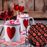 8 Pieces Heart Diamond Coasters Kits with Holder DIY Heart Diamond Art Coaster Coaster for Adults Diamond Kits Supplies for Valentine's Day Gift Demonwer