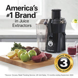 Hamilton Beach Juicer Machine, Big Mouth Large 3” Feed Chute for Whole Fruits and Vegetables, Easy to Clean, Centrifugal Extractor, BPA Free, 800W Motor, Black Hamilton Beach