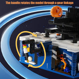 Rotating Solar System Building Blocks with Light Toy, Children's Education STEM Experiment Toy, Astronomical Science Toy, with Rocket Model, Gift for Boys 8-14 Years Old, 775 Piece Building Blocks Set CAEROKEERL