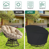 Iptienda Papasan Chair Cover, 40inch Waterproof Egg Chair Cover with Zipper for Wicker Oversized Papasan Chair/Bowl Chair, Black-40"W x 40"D x 36"H Iptienda