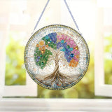 STGLCR DIY 5D Tree of Life Diamond Painting Kits Hanging Sign Wall Art Sign Tree Diamond Art Suncatcher Window Hanging Ornament Window Pendants Home Garden Wall Door 7.8inch STGLCR