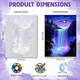 DOMROM Framed Paint by Numbers Kit for Adults Beginners with Wooden Easel, DIY Starry Waterfall Paint by Number Kit on Canvas, DIY Oil Painting Kits for Home Wall Decor Gift 12x16inch DOMROM