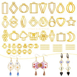 LET'S RESIN 172 pcs Open Bezels for Resin, 2 Size 36 Styles of Gold Hollow Frame Pendants Bezels with 100pcs Jump Rings, Unique Resin Bezels for Jewelry Making, Necklaces Earrings Making Supplies LET'S RESIN