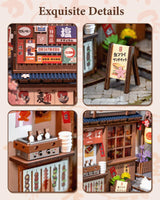 Rolife Book Nook Kit Sakura Wine Alley, 3D Wooden Puzzle Booknook for Bookshelf Decor, Japanese-Inspired Sakura Theme Creative DIY Miniature Dollhouse Kit, Crafts Gifts for Adults, Teens & Book Lovers Rolife