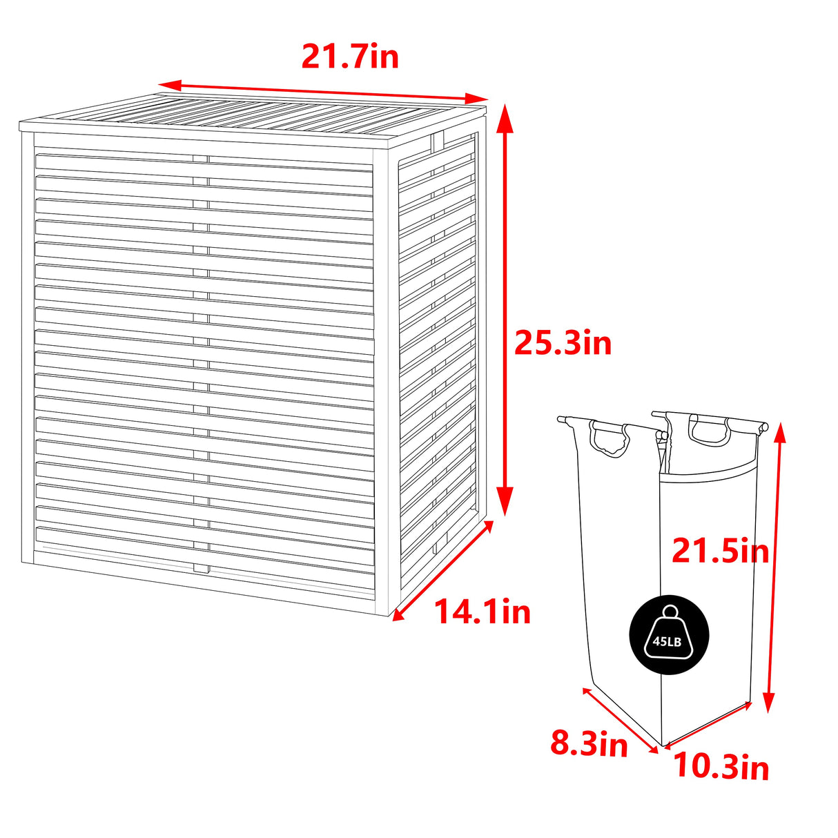 VEIKOU Hamper with Lid, Bamboo Laundry Hamper 2 Compartment, Divider Dirty Clothes Hamper, 120L Large Foldable Laundry Hamper with Removable Liners Bags VEIKOU