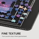 Lwoeo Jigsaw Puzzle Mat Roll Up, Black 48.4” x 30.7” Smooth Top Saver Pad Up to 2000 Pieces，Large Puzzle Matt Rollup with 6 Sorting Trays & 1 Storage Bag for Sorting Table, Board, Frame Puzzle Mats Lwoeo