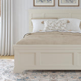 Home Styles Naples White Queen Headboard with Mahogany Wood Solids, Brush Stroke Finish, Raised Panel Design, and Rich White Finish homestyles