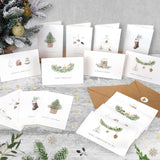 Christmas Cards With Envelopes Set of 24 - Boho Christmas Cards Boxed with Bulk Envelopes and Matching Stickers, 8 Assorted Designs Holiday Cards for Perfect to Send Warm Wishes to Friends Family Miucat