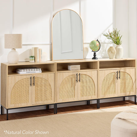 Best Choice Products Rattan Sideboard Buffet Cabinet, Entryway Table, Accent Storage Cabinet, Console Table for Hallway, Living Room, Dining Room - Brown Best Choice Products