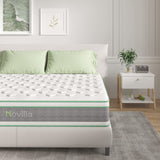 Novilla California King Mattress 12 Inch Hybrid Mattress in a Box, Innerspring Mattress with Gel Memory Foam for a Cool Sleep, Pressure Relief, Medium Firm Mattress with Pillow Top, Groove Novilla