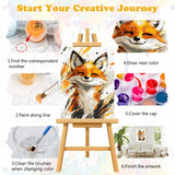 MEIYUDA Fox Paint by Numbers Kit, Cute Animal Paint by Numbers for Adults Beginners, DIY Acrylic Oil Painting by Number on Canvas for Gift Home Wall Decor 12x16in MEIYUDA