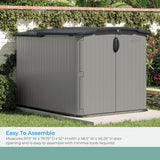 Suncast Glidetop Horizontal Outdoor Storage Shed with Pad-Lockable Sliding Lid and Doors, All-Weather Shed for Yard Storage, 57.5" W x 79.75" D x 52" H Suncast