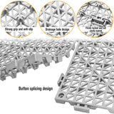 12 Pcs Drainage Mat Modular Interlocking Cushion 11.8" x 11.8" Interlocking Garage Floor Tiles Non-Slip Splicing Interlocking Rubber Floor Tiles for Drain, Deck, Pool, Outdoor/Indoor (Grey) JOHAHTANG