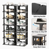 HAIXIN Vertical Narrow Tall Shoe Rack for Front Door Entrance, 7-Tier Sturdy Stackable Shoe Rack Organizer for Closet Entryway, Corner Shoe Storage Shelf Shoe Cubby HAIXIN