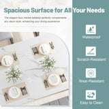 HUGROVE 6-Piece Dining Table Set, 51.18'' Faux Marble Rectangular Table with 4 Linen Upholstered Dining Chairs and Bench, Modern Kitchen & Dining Room Furniture for Family Gathering HUGROVE