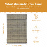 Radiance Cordless Bamboo Roman Shades for Windows - Flatweave Bamboo Blinds for Reduce Bright Light - Easy to Lift & Fold Up Window Shades - Driftwood - 27 in. W x 48 in. L - (02208849E) Radiance