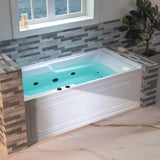WOODBRIDGE 60" Alcove Acrylic Rectangular Whirlpool Heated Jetted Tub in White with Left Drain, Matte Black pop-up Drain Included BM6030L WOODBRIDGE