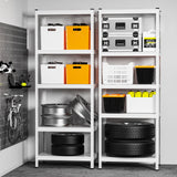 TOYEAR 2000LBS Storage Shelves 5 Tier Garage Shelving Heavy Duty 67.32" H x 23.62" W x 15.75" D Adjustable Metal Shelving Unit for Garage Shelves Utility Rack Shelf (White Shelf, 23.62*15.75*67.32) Toyear