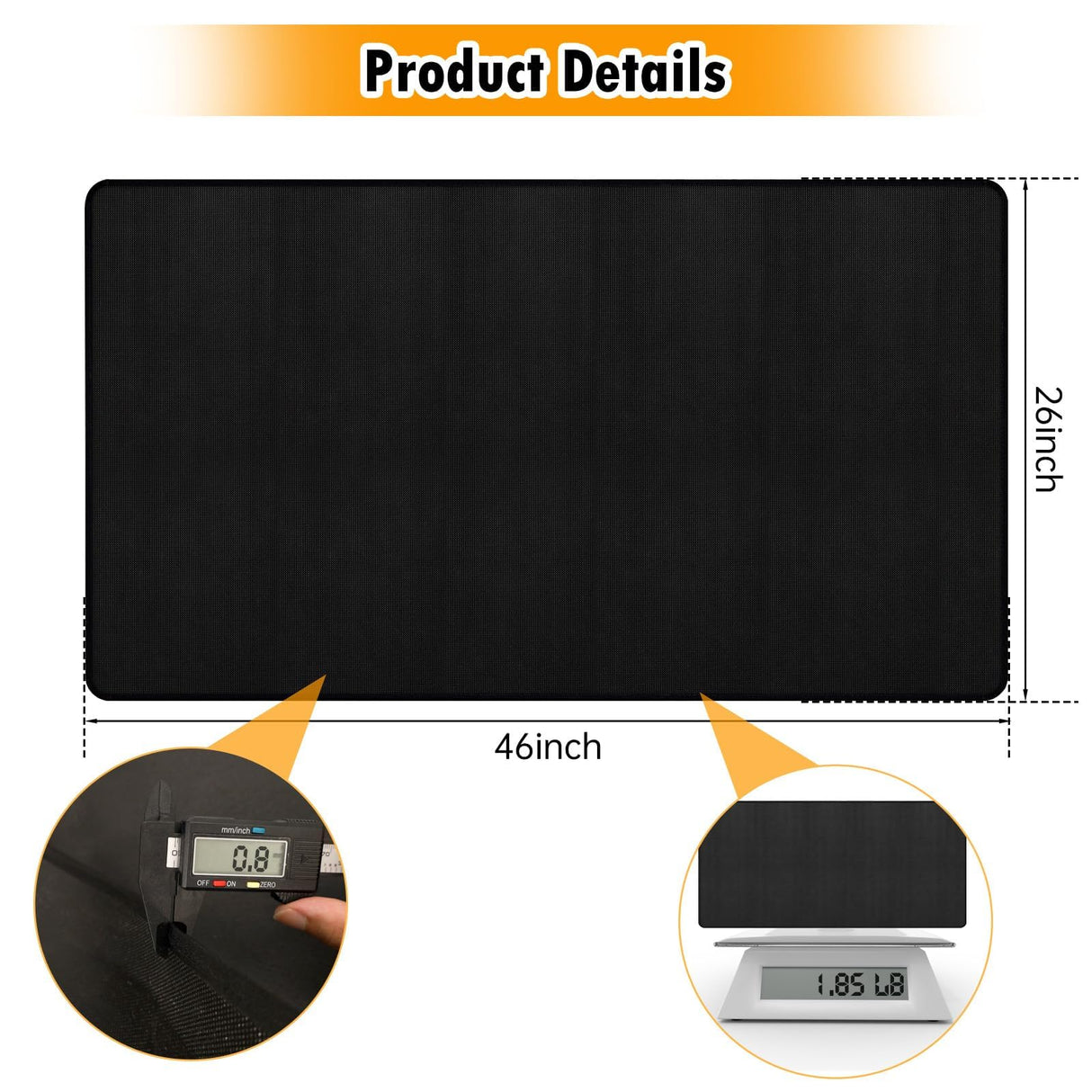 26x46inch Fireproof Hearth Mats for Fireplaces Fire Resistant Rectangle Fire Pit Mat,Fireproof Grill Pads,Under Grill Mat for Outdoor Charcoal, Smokers, Gas Grills, Deck and Patio Protective Mats Svepndic
