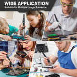 Soldering Iron Kit, 100W Soldering Gun with LED Digital Display, Adjustable Temperature 356-932℉ Solder Kit for Electronics, Includes Soldering Iron Tip, Solder Wire, Stand, Tweezers and Paste, Black Crtsweker