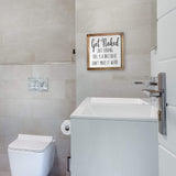 Get Naked Sign For Bathroom Decor Wall 12x12 Inch - Rustic Bathroom Get Naked Just Kidding This is a Half Bath, Bathroom Signs Decor Farmhouse MAINEVENT