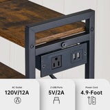 Asgolion Large Printer Stand with Storage, 40" Tall 4 Tier Printer Table with Wheels for Home Office, Printer Cart Beside Desk for Printer, Scanner, Fax, Living Room, Kitchen, Rustic Brown Asgolion