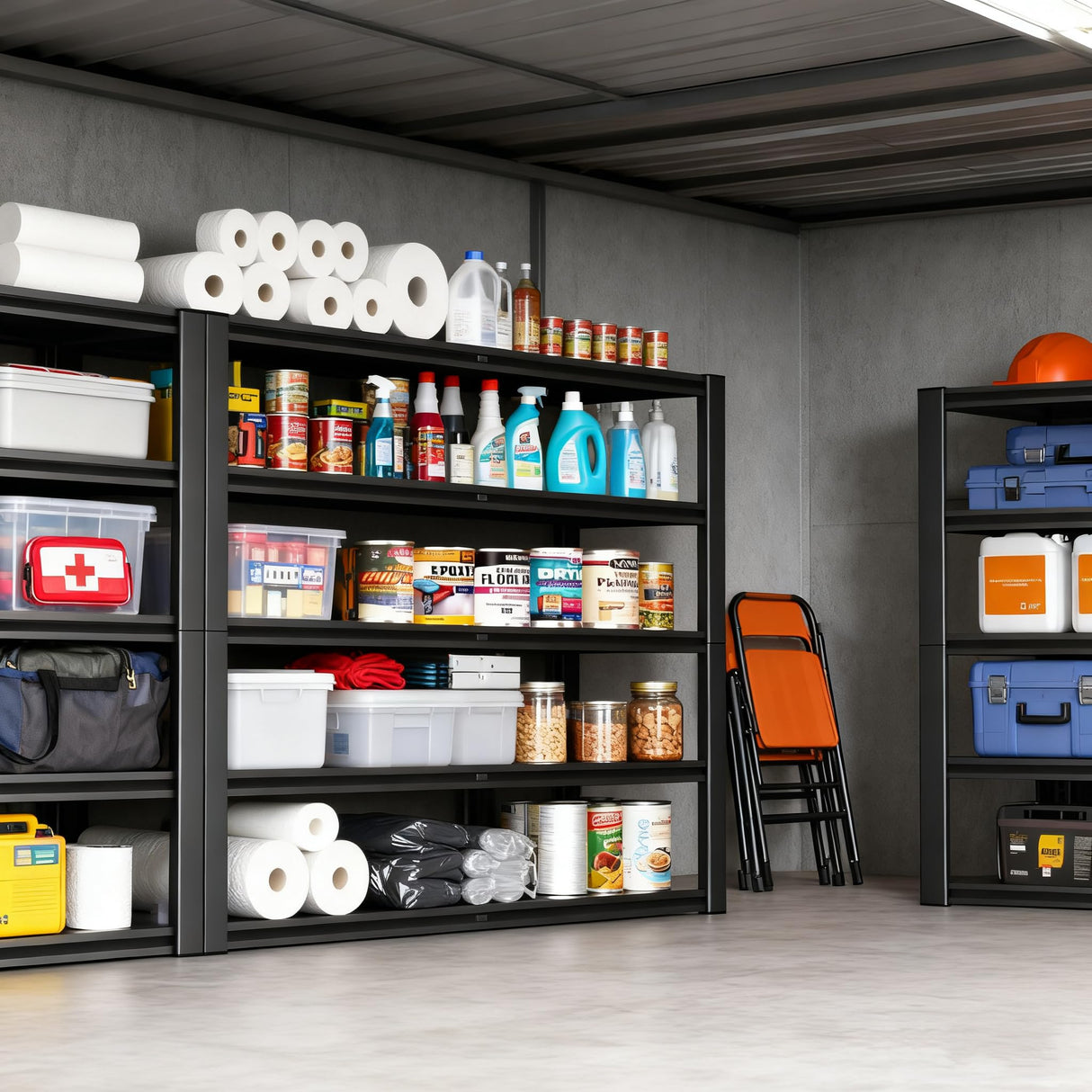 Lauxery 84.3" H Tote Storage Rack 2500LBS 5 Tier Metal Shelving Adjustable Pantry Shelving Unit 60" W×24" D×84.3" H - Storage Shelves for Pantry, Garage, Warehouse Lauxery