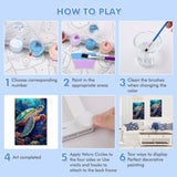Bowetile Framed Paint by Numbers Sea Turtle for Adults Beginners, Adults' Paint-by-Number Kits, Easy Adult Paint by Number Kits on Canvas, Acrylic Animals Number Painting for Home Decor, 8x12in Bowetile
