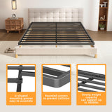 VIPSHOW 1.5 Inch Full Metal Box Spring with Round Corners - 3000 lbs Capacity, Low Profile Bed Slat Replacement Bunkie Board with Steel Slats, Noise-Free, Easy Assemble, Black VIPSHOW