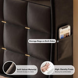 YITAHOME King Size Bed Frame with 3 Storage Drawers and RGB LED Lights, Velvet Upholstered Bed with Charging Station and Storage Headboard, No Box Spring Needed, Easy Assembly, Noise-Free, Grey YITAHOME