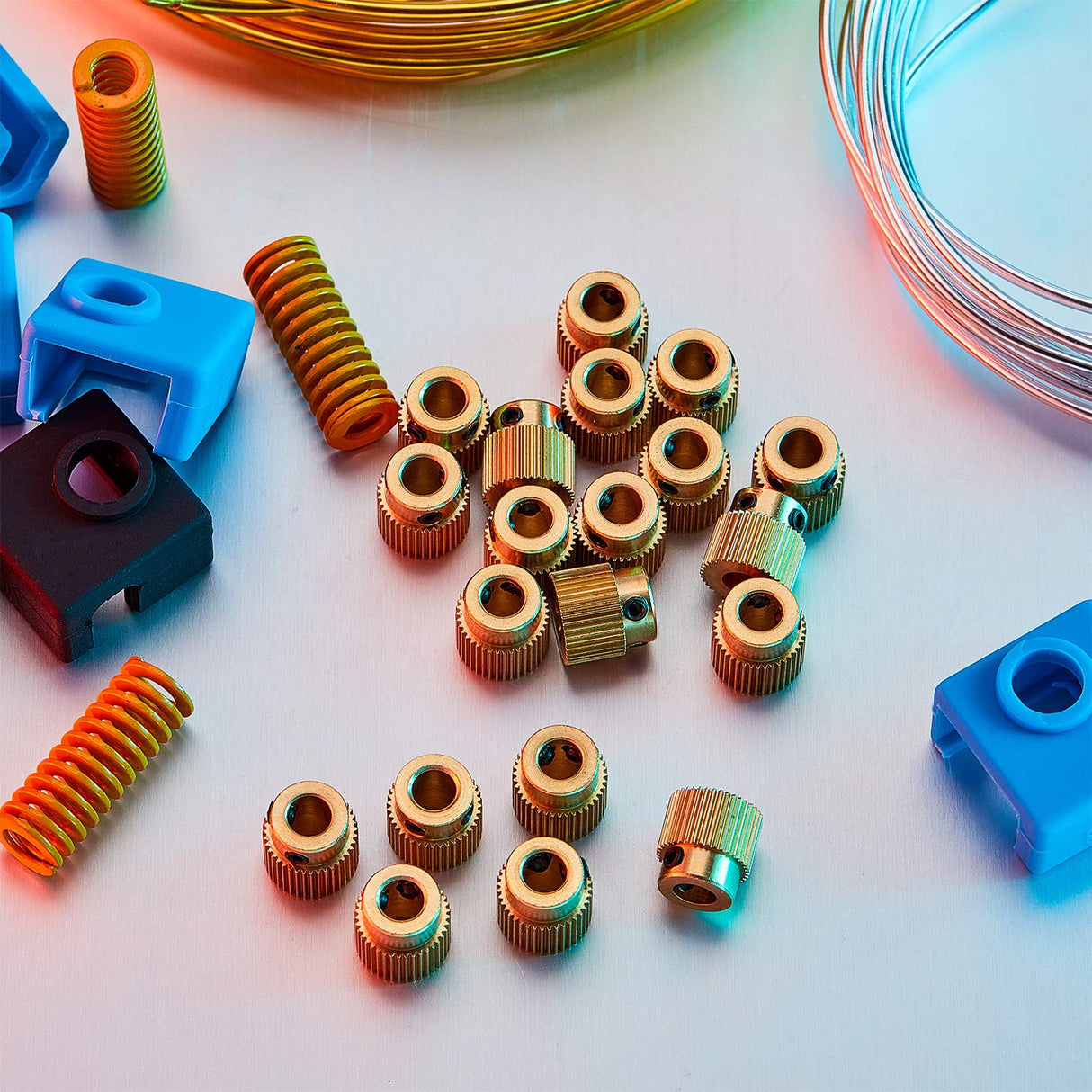 (40 Teeth,10 Pcs) Extruder Wheel 3D Printer Parts Drive Gear Brass Extruder Wheel Gear Compatible with CR-10, CR-10S, S4, S5, Ender 3, Ender 3 Pro Mudder