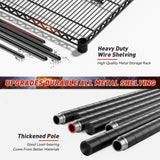 REIBII 60''W Storage Shelves 2399LBS Metal Shelving Unit with Wheels & Feet, 4 Tier Garage Shelving Heavy Duty Adjustable Wire Shelf for Pantry Kitchen Garage, 60" W x 18" D x 65.5" H, 2 Pack REIBII