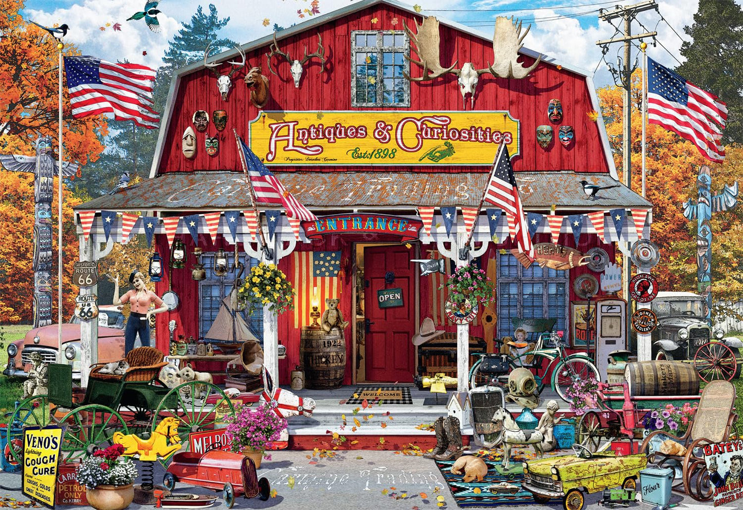 Buffalo Games - Roadside Antiques - 2000 Piece Jigsaw Puzzle for Adults Challenging Puzzle Perfect for Game Nights - 2000 Piece Finished Size is 38.50 x 26.50 - WoodArtSupply