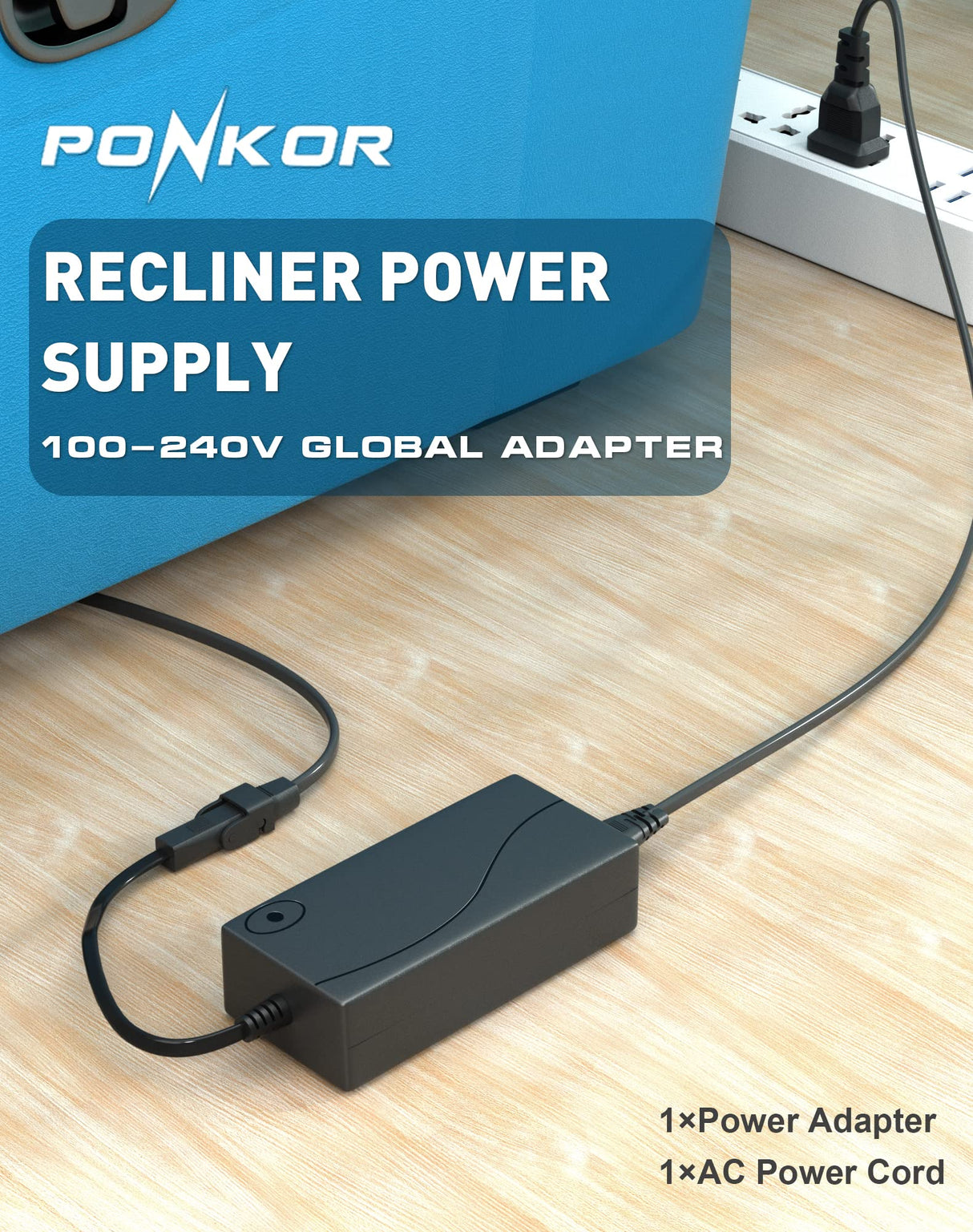Power Recliner Power Supply, AC/DC Switching Power Supply Transformer 2-pin 29V/24V 2A Adapter with AC Power Cord for Electric Power Recliner Lift Chair Ponkor