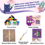 Unicorn Princess Latch Hook Kits for Adults Kids, Beginners DIY Throw Pillow Kit Pre-printed Pillowcase Hook and Latch Rug Kits Cross-stitch Cushion Cover for Home Sofa Decor Gift Idea 17x17 inch veirousa