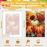 Skyboda Sunflower Paint by Numbers Kit for Adults Beginners with Frame, Fall Pumpkin Adult Paint by Number Kits on Canvas, Easy DIY Oil Painting Kits for Home Decor, 8x12in Skyboda