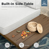 MFSTUDIO 6 Pieces Outdoor Patio Furniture Set with Fire Pit Table, Metal Outdoor Sectional Sofa Conversation Set for Backyard,Garden MFSTUDIO