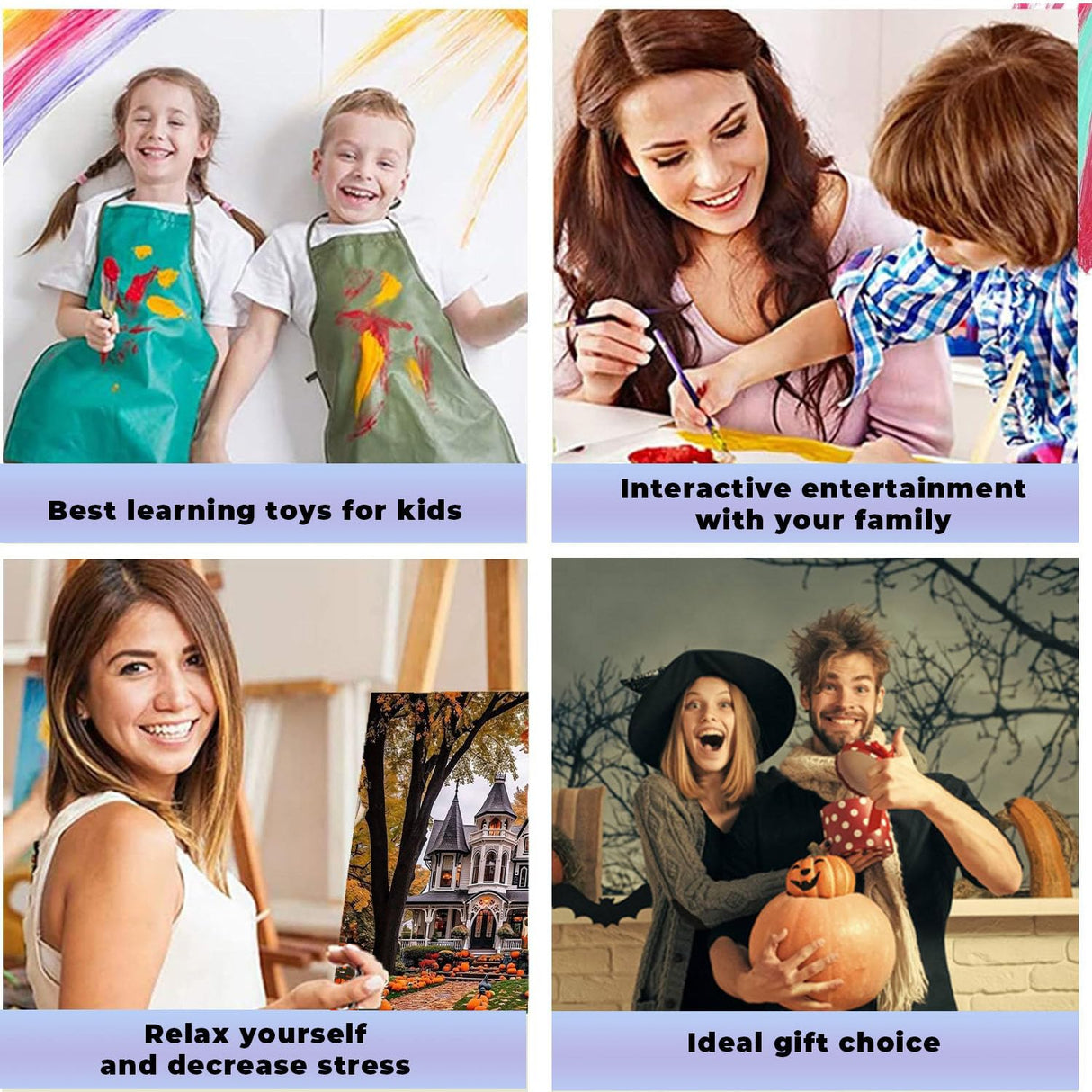 Halloween Paint by Numbers Kits for Adults - Painting by Numbers Kit Landscape, Fall Adults Paint by Number Kits on Canvas Without Frame Oil Painting Acrylic Paints for Home Wall Decor 16X20 inch ajepon