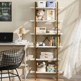 Azheruol 6 Tiers Bookshelf Organizer White Faux Marble Shelf,Modern Open Display Storage Bookcase, and Metal Bookshelf Standing Storage Shelf Tall Shelving Units for Home Office Study Azheruol