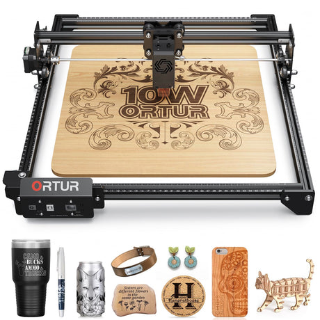 Ortur Laser Master 2 S2 LU2-10A, 10W Output Power Laser Engraver and Cutter, 0.05 x 0.1mm Compressed Spot Laser Engraver for Wood and Metal, 390 x 410mm Laser Engraving Area Ortur